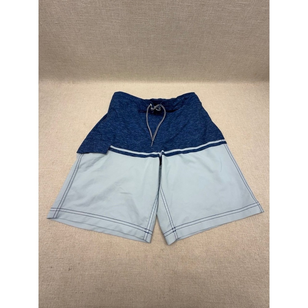 George Mens Blue Colorblock Board Shorts Swim Trunks Size M32-34 Navy Light Blue